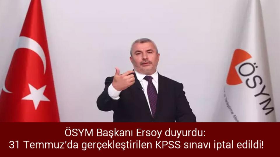 Siyonist İsrail rejimi Gazze'yi vuruyor / ÖSYM Başkanı Ersoy duyurdu: 31 Temmuz'da gerçekleştirilen KPSS sınavı iptal edildi!