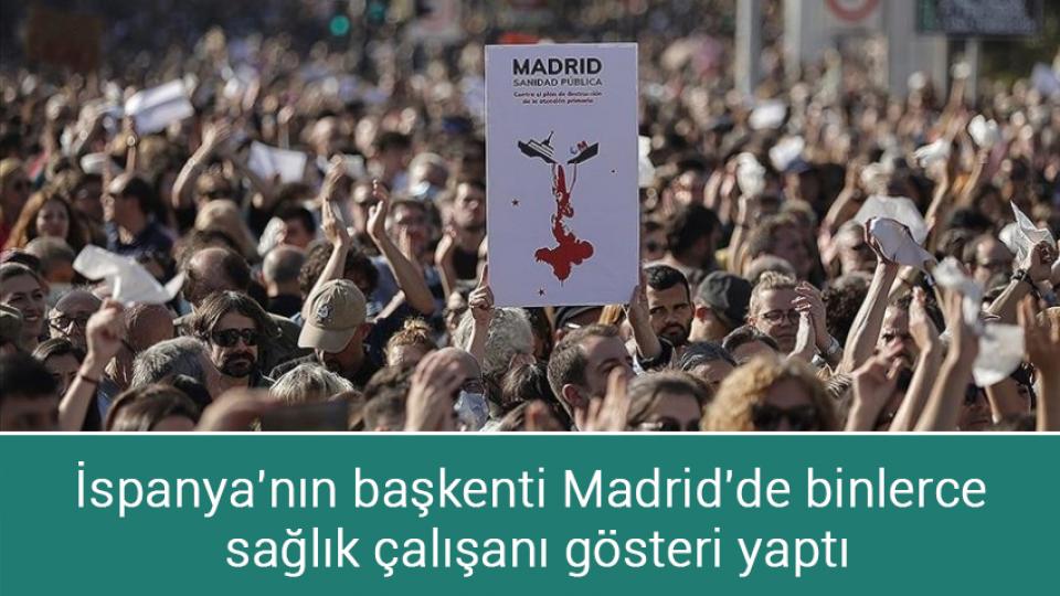 2023 asgari ücret görüşmeleri için geri sayım başladı / İspanya'nın başkenti Madrid'de binlerce sağlık çalışanı gösteri yaptı