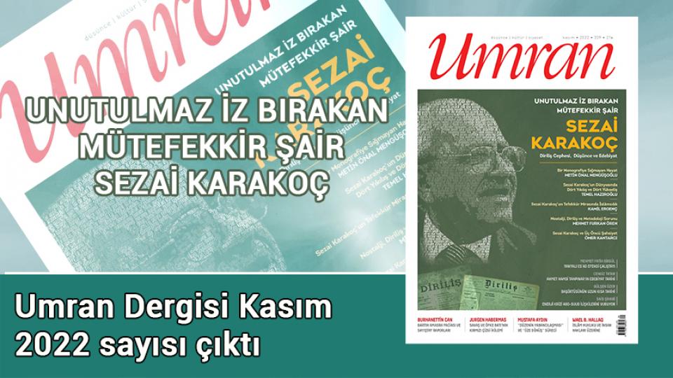 Umran Dergisi Aralık sayısı çıktı / Umran Dergisi Kasım 2022 sayısı çıktı