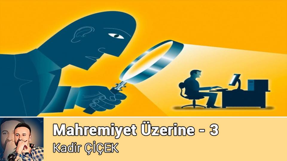 KADİR ÇİÇEK / KİTLESEL KÖTÜLÜK VE KÖRLEŞME HÂLİ  / Mahremiyet Üzerine - 3 / Kadir ÇİÇEK