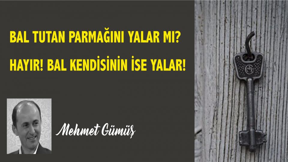 MEHMET GÜMÜŞ/Bal tutan parmağını yalar mı? Hayır! Bal kendisinin ise yalar!