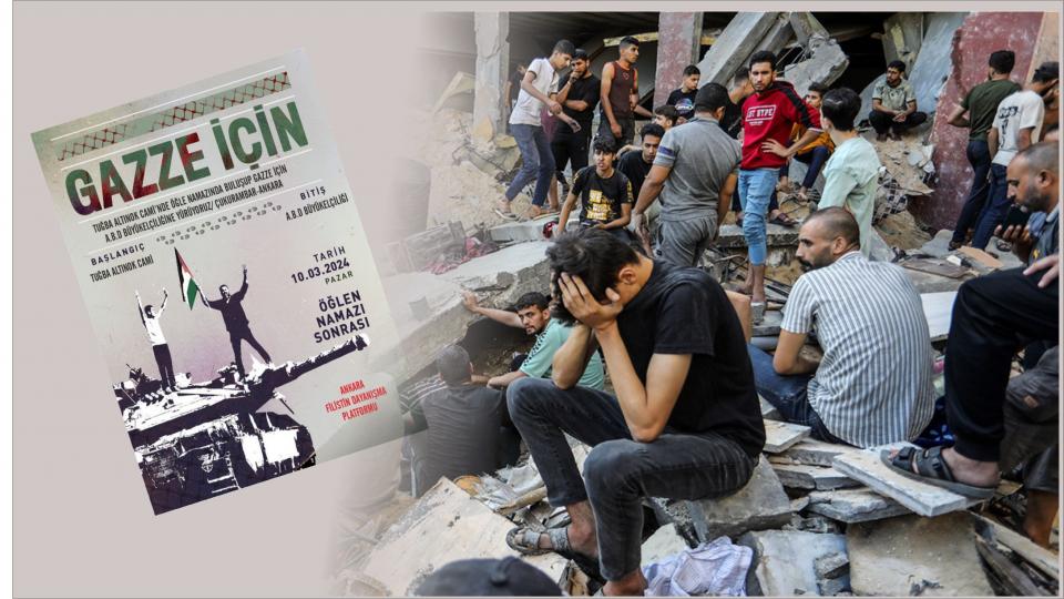 Gazze'deki zulümlere 'dur demek' için Ankaralılar bir araya geldi / Gazze'deki Soykırım Sürüyor Sesiz Kalma: Pazar Günü Meydanlara..